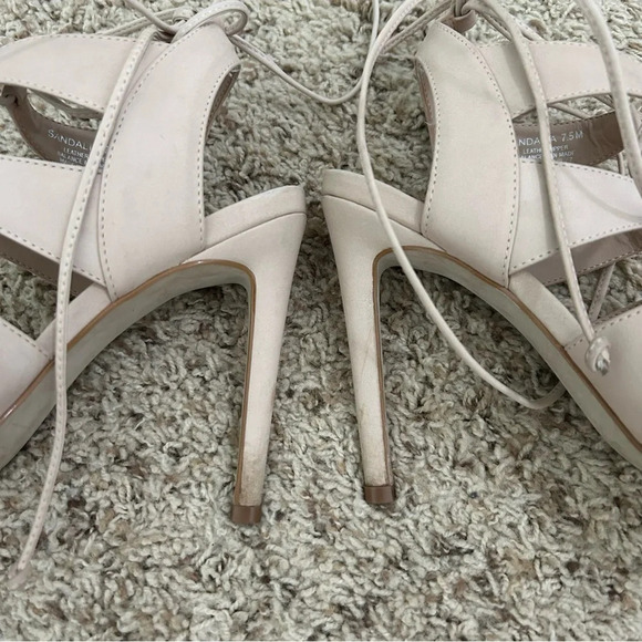 Steve Madden Sandalia Lace Up Leather Heels Blush/Cream Size 7.5 - Picture 4 of 6